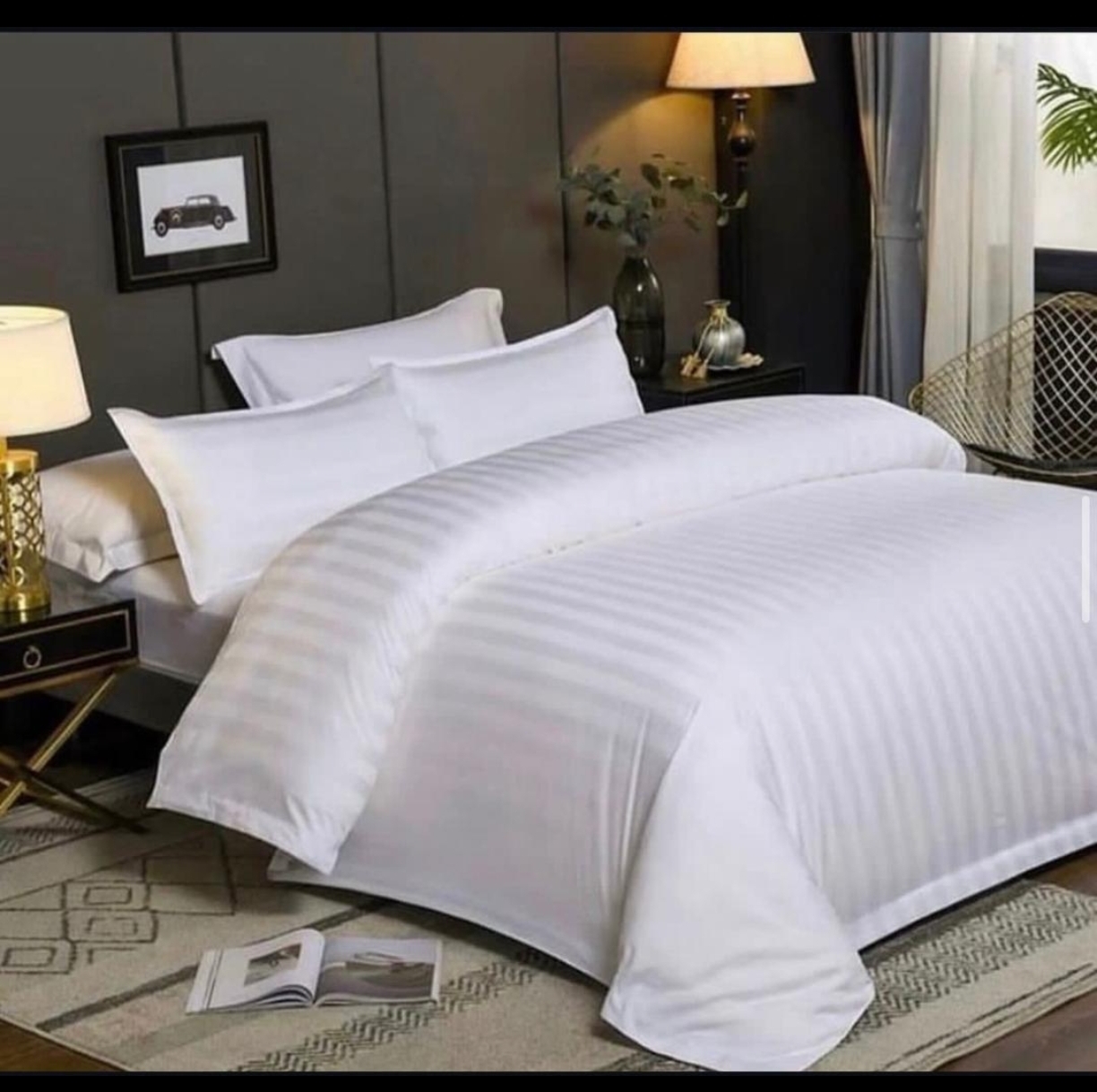 PREMIUM STRIPE WHITE DUVET
