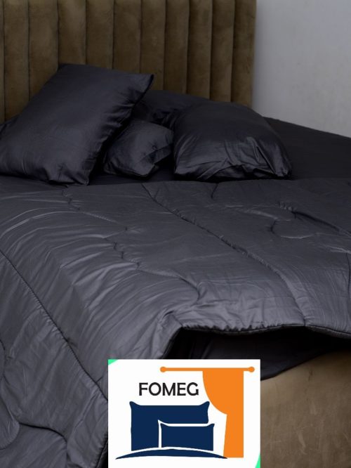 Grey Colour Bedsheet, Duvet and Four (4) Pillows