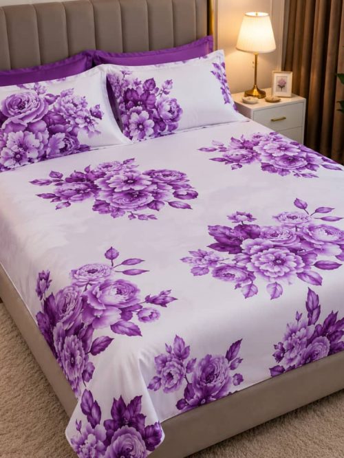 Lavender & Violet Blossom Bedspread Set